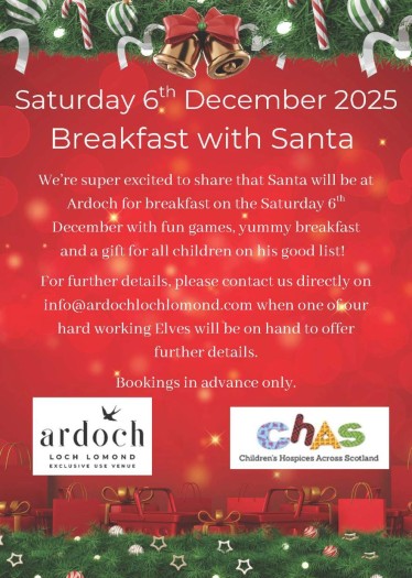 Breakfast with Santa at Ardoch Loch Lomond