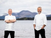 L to R, Paul Tamburrini and Martin Wishart launch new fine dining restaurant at Cameron House Hotel